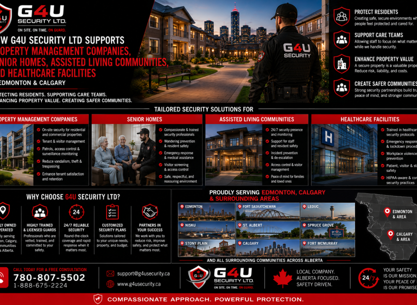 How G4U Security LTD Supports Property Management Companies, Senior Homes, Assisted Living Communities, and Healthcare Facilities in Edmonton & Calgary