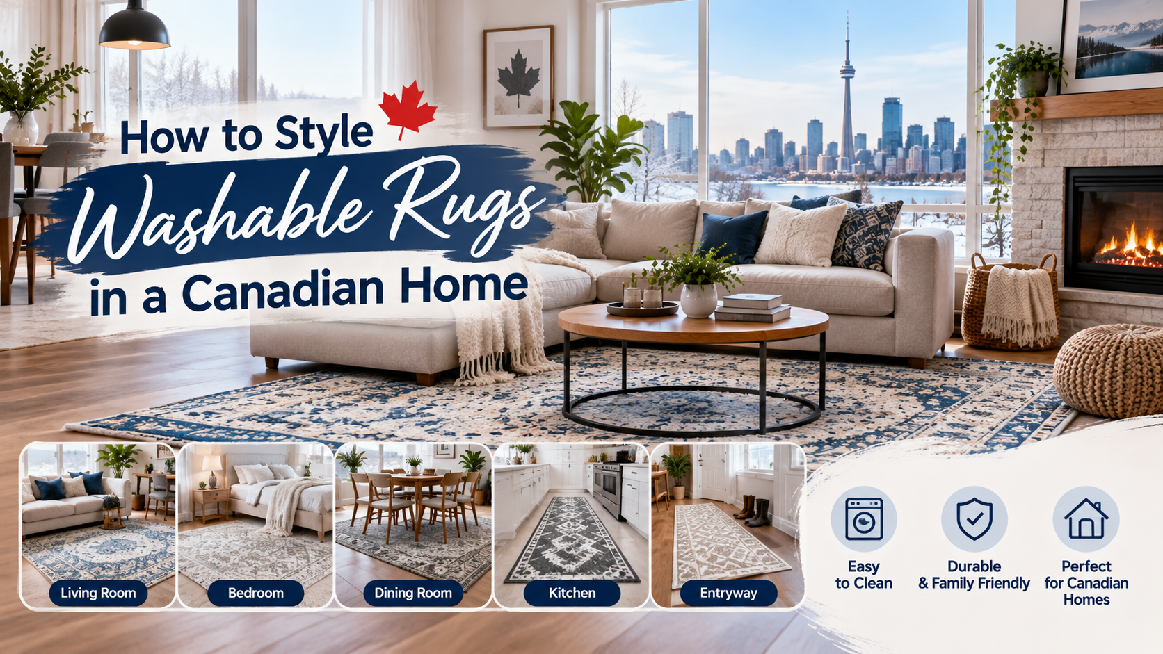 How to Style Washable Rugs in a Canadian Home